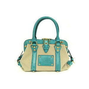 Louis Vuitton Sac de Nuit Toal Trianon Handbag Beige Tan Canvas Ostrich Leather